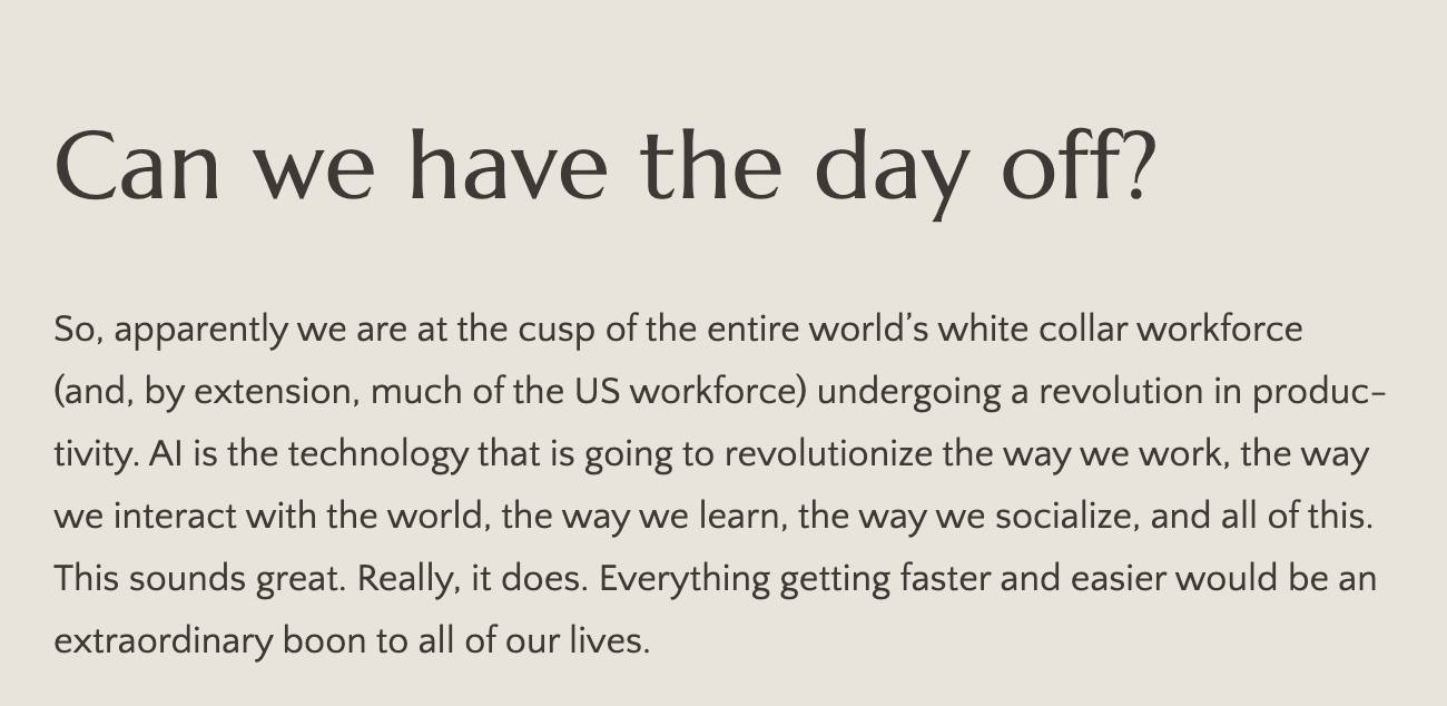 Cn we have the day off? // 我们能放一天假吗？ 1