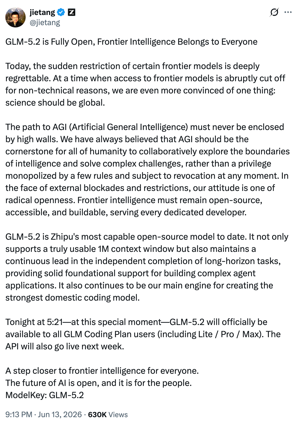 智谱发布 GLM-5.2 1