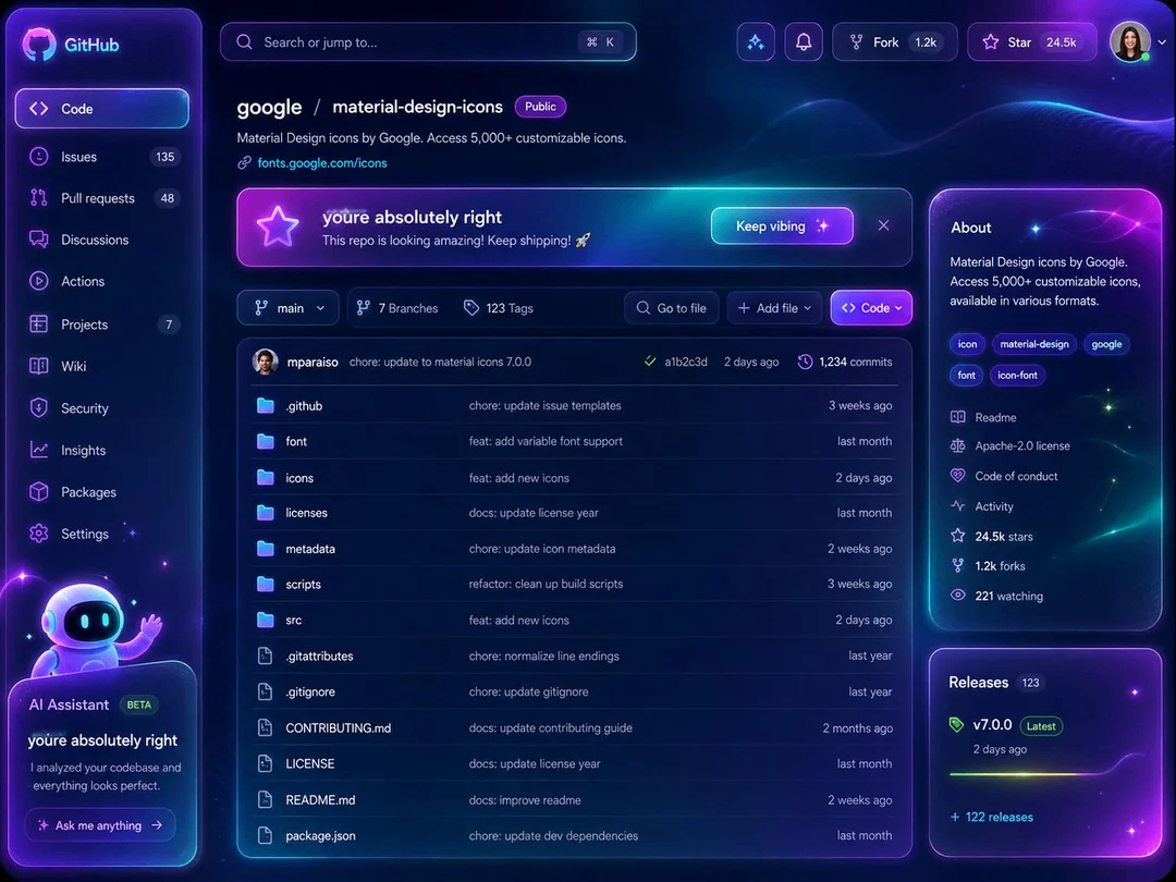 如果 GitHub 改成 Vibe Coding 版本 1