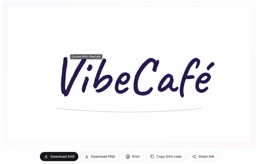 vibe 了一个草书SVG生成器 1